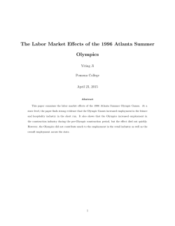 The Labor Market Effects of the 1996 Atlanta Summer