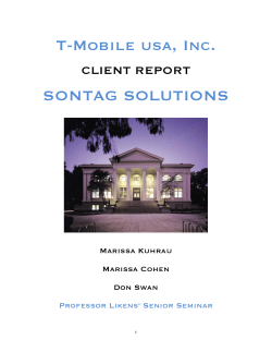 T-Mobile usa, Inc. SONTAG SOLUTIONS