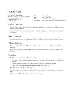 Yonas Alem: Curriculum Vitae