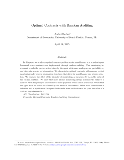 Optimal Contracts with Random Auditing