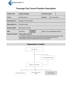 Tauranga City Council Position Description