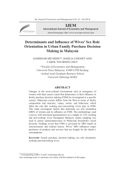 Determinants and Influence of Wives` Sex Role Orientation in Urban