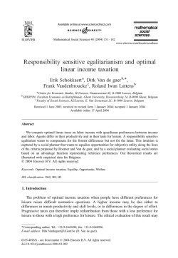 Responsibility sensitive egalitarianism and optimal linear