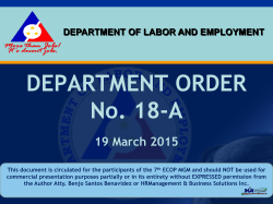 DEPARTMENT ORDER No. 18-A