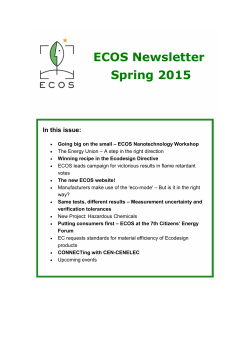 ECOS Newsletter - European Environmental Citizens Organisation