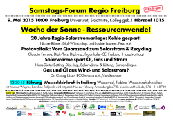 Samstags-Forum Regio Freiburg Woche der Sonne