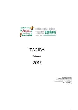 TARIFA T2 (01-03-2015) - Ecoviand de Brugarolas