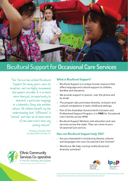 Bicultural Support for Occasional Care flyer