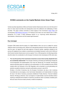 Read the full ECSDA response to the CMU Green paper