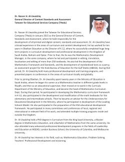 Dr. Nasser H. Al-Uwaishiq General Director of Content Standards