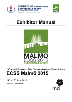 Exhibitor Manual ECSS MalmÃ¶ 2015