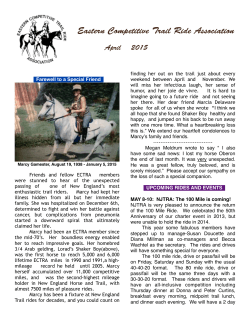 ECTRA APRIL 2015 - Eastern Competitive Trail Ride Association