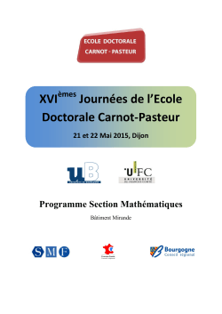 Programme des MathÃ©maticiens - Ecole Doctorale Carnot Pasteur