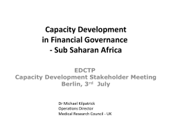 Capacity Development in Financial Governance -â Sub