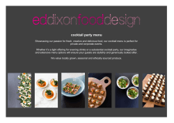 cocktail party menu - Ed Dixon Food Design