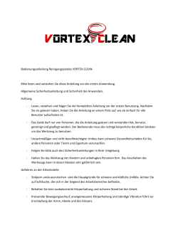 Bedienungsanleitung Reinigungspistole VORTEX
