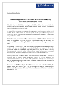 Edelweiss Appoints Pranav Parikh as Head