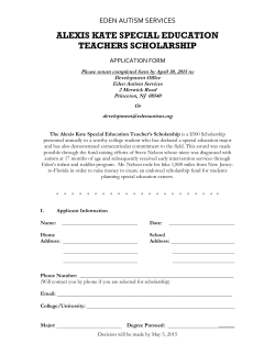 Alexis Kate Special Education Teacher Scholarship Application.