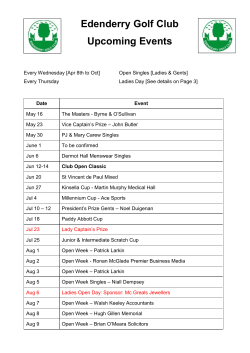 Edenderry Golf Club Upcoming Events