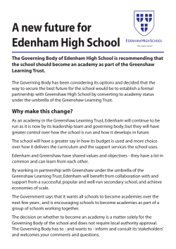 What is an academy - Edenham High School