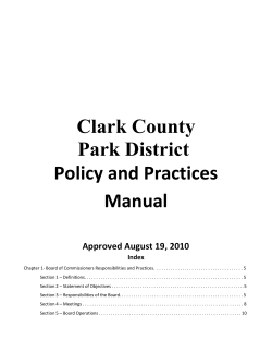 Clark County Park District Policy and Practices Manual