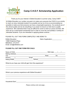 Camp C.H.E.F. Scholarship Application