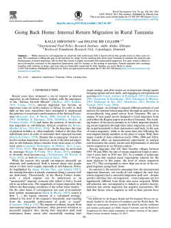 Going Back Home: Internal Return Migration in Rural