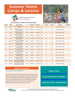 Summer Tennis Camps & Lessons