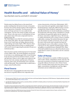 Health Benefits and edicinal Value of Honey - EDIS