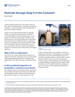 Pesticide Storage: Keep It in the Container1 - EDIS