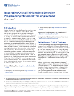 Integrating Critical Thinking into Extension Programming #1