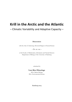 Krill in the Arctic and the Atlantic âClimatic Variability and Adaptive