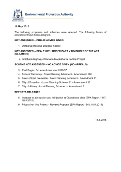18 May 2015 The following proposals and schemes were referred