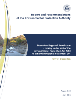 Report and recommendations of the Environmental Protection