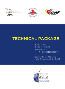 TECHNICAL PACKAGE - Panamerican Junior Athletic Championships