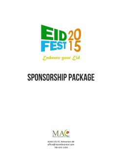 Sponsorship Package - Edmonton Eid Fest 2015