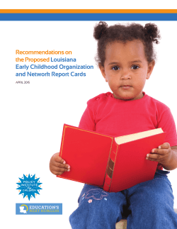 Recommendations on the Proposed Louisiana Early Childhood
