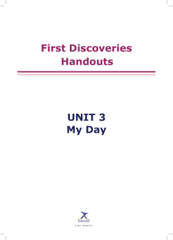 First Discoveries Handouts UNIT 3 My Day