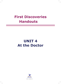 First Discoveries Handouts UNIT 4 At the Doctor