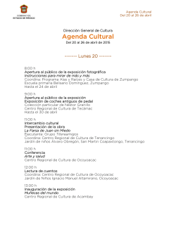 Agenda Cultural - Gobierno del Estado de MÃ©xico