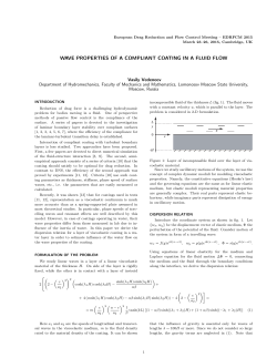 WAVE PROPERTIES OF A COMPLIANT COATING IN A FLUID FLOW