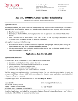 2015 NJ-DMHAS Career Ladder Scholarship
