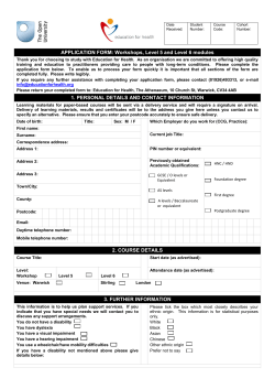 Standard application Form