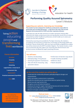 Performing Quality Assured Spirometry Level 5 Module