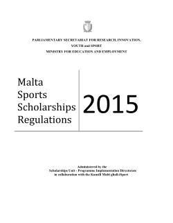 Malta Sports Scholarshop Regulations - Ministry of Education