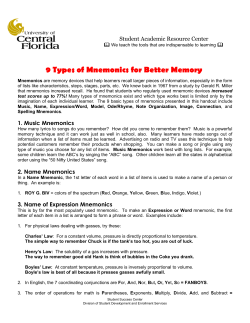 9 Types of Mnemonics - Medical Student Education