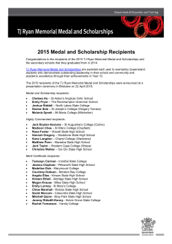 TJ Ryan Memorial Medal and Scholarship recipients