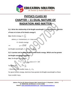 physics class xii chapter â 11 dual nature of radiation and matter