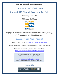 You are cordially invited to attend: UC Irvine School of Education