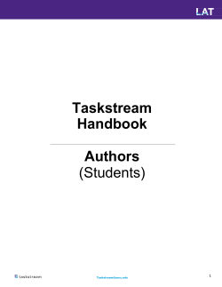 Taskstream Student Handbook